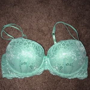 Mint lace push up bra